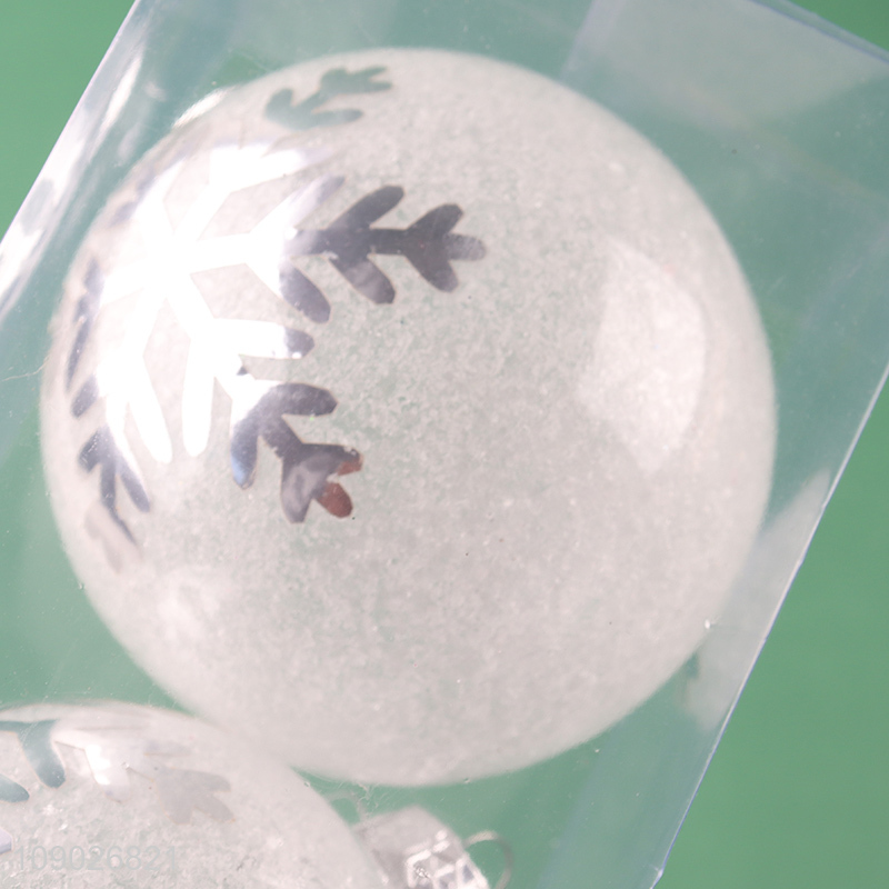 Factory wholesale 2pcs white Christmas ball Christmas tree hanging ornaments decorations