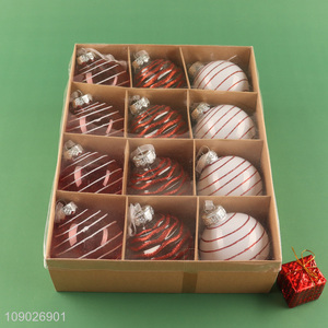 China supplier 12pcs PET Christmas ball set Christmas tree hanging ornaments