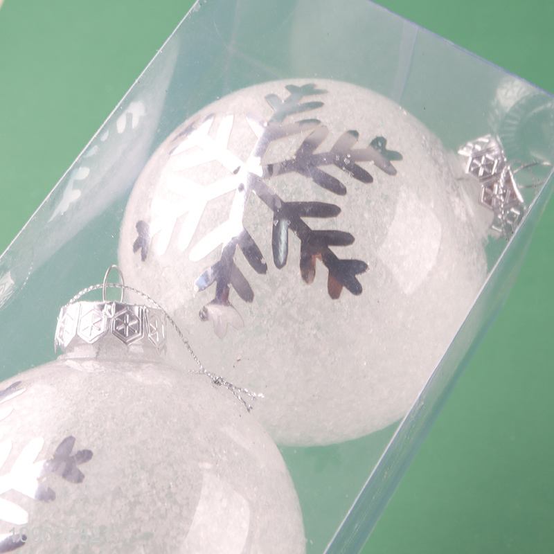 Factory wholesale 2pcs white Christmas ball Christmas tree hanging ornaments decorations