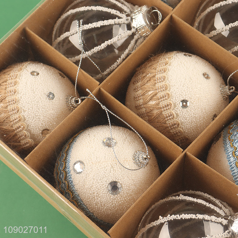 Top selling 9pcs round Christmas tree hanging ornaments Christmas ball set