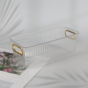 Wholesale Clear Plastic Multi-Purpose Storage Basket for Home Office Kitchen Pantry