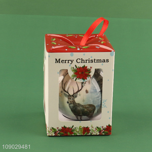 Yiwu market round elk pattern Christmas tree hanging ornaments Christmas ball