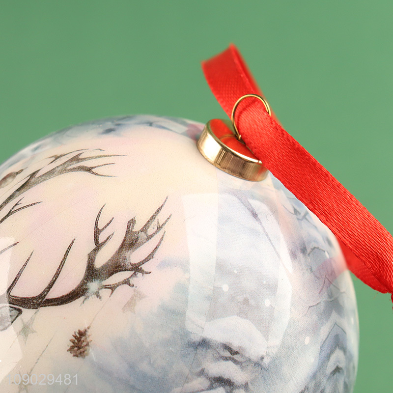 Yiwu market round elk pattern Christmas tree hanging ornaments Christmas ball