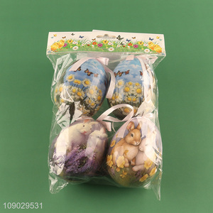 Yiwu market 4pcs Easter egg hanging ornaments for Easter decoration