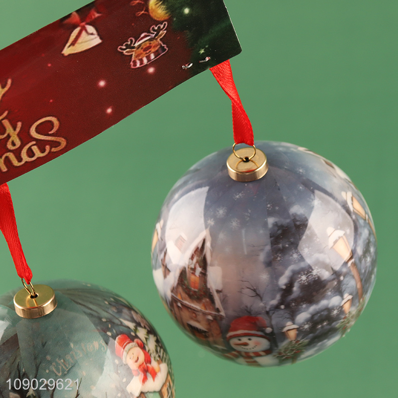 Hot selling 3pcs round Christmas tree hanging ornaments Christmas ball for decoration