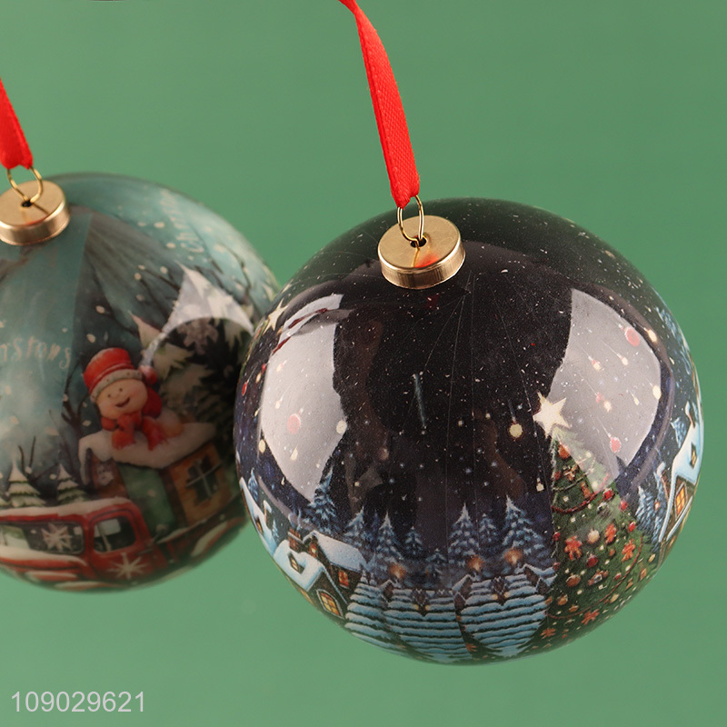 Hot selling 3pcs round Christmas tree hanging ornaments Christmas ball for decoration