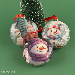 Top selling snowman pattern Christmas tree hanging ornaments Christmas ball