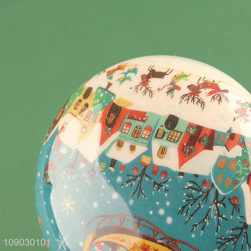 Yiwu market cartoon printed Christmas ball Christmas tree hanging ornaments