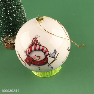 Yiwu market snowman pattern Christmas ball Christmas tree hanging ornaments