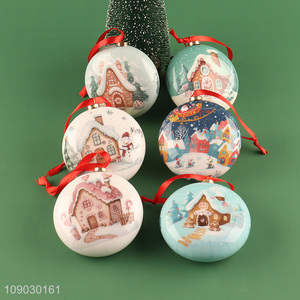 Best selling cartoon printed Christmas tree hanging ornaments decorative Christmas ball