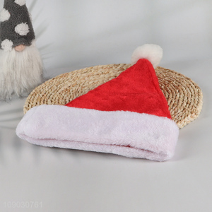 Factory price winter Christmas party supplies plush Christmas hat for sale