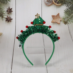 Online Wholesale Christmas Tree Headband Glitter Hair Hoop for Women Girls