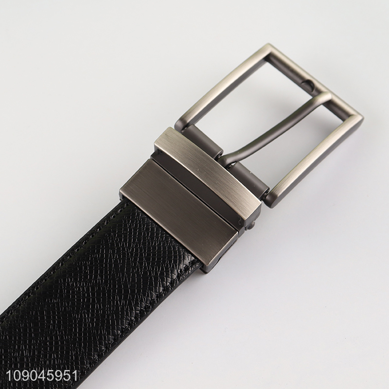 Latest products black fashionable jeans belt pu leather belt with buckle