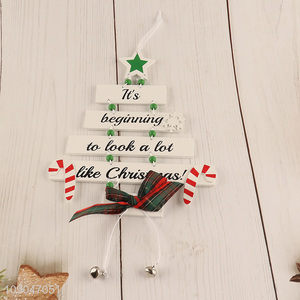 Yiwu market Christmas tree shape wooden Christmas hanging ornaments decoration