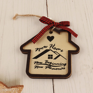 Top sale house shape new year decoration wooden Christmas hanging ornaments decoration