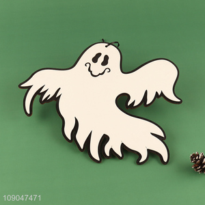 Top selling ghost shape wooden Halloween hanging ornaments decorations