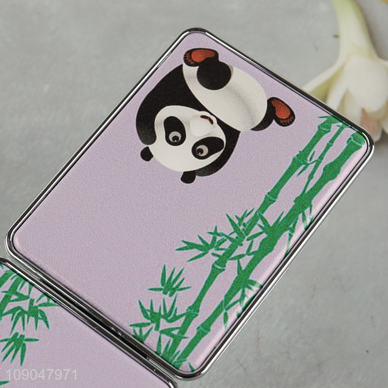 Hot products panda printed double-sided portable makeup mirror pocket mirror