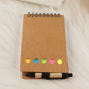 Good quality home office stationery coil notebook with pen