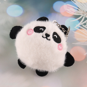 Top selling cartoon portable panda shape plush keychain for gifts