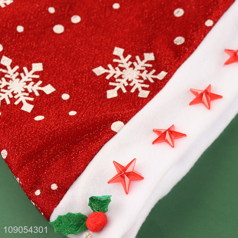 Online Wholesale Unisex Non-Woven Christmas Hat Snowflake Santa Hat