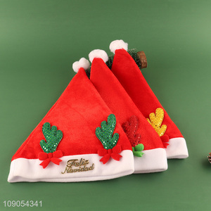 Hot Selling Non-Woven Christmas Hat Santa Hat Unisex Xmas Hat