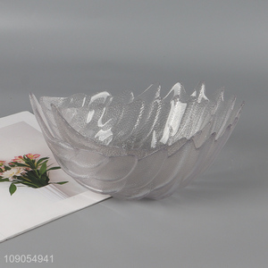 Top selling home restaurant leaf shape glass fruit bowl salad bowl