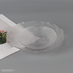 Factory wholesale clear glass fruits plate dessert cake plates