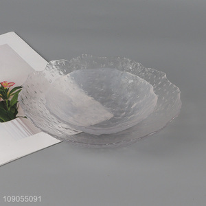 Good sale transparent irregular dinner fruit glass plate wholesale