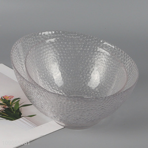 China wholesale tilted mouth glass fruit bowl salad bowl for home restaurant