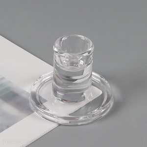 Hot items clear glass home decor candlestick candle holder for sale