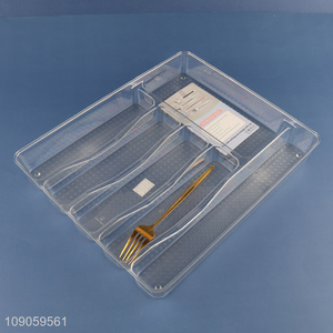 High Quality Clear Silverware Drawer Organizer Tray Utensil Organizer Bin