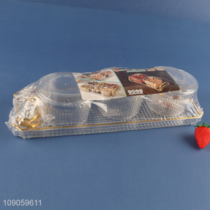 Promotional Clear Plastic Serving Tray with 3 Snacks Cotainers