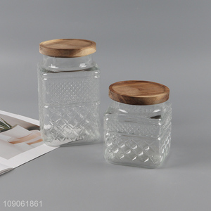 Hot selling clear glass home kitchen storage jar honey jam storage jar wholesale