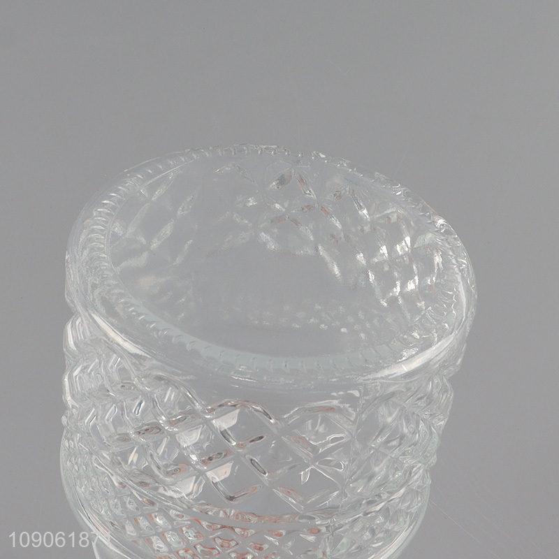 New arrival embossed glass kitchen storage jar sealed empty jar