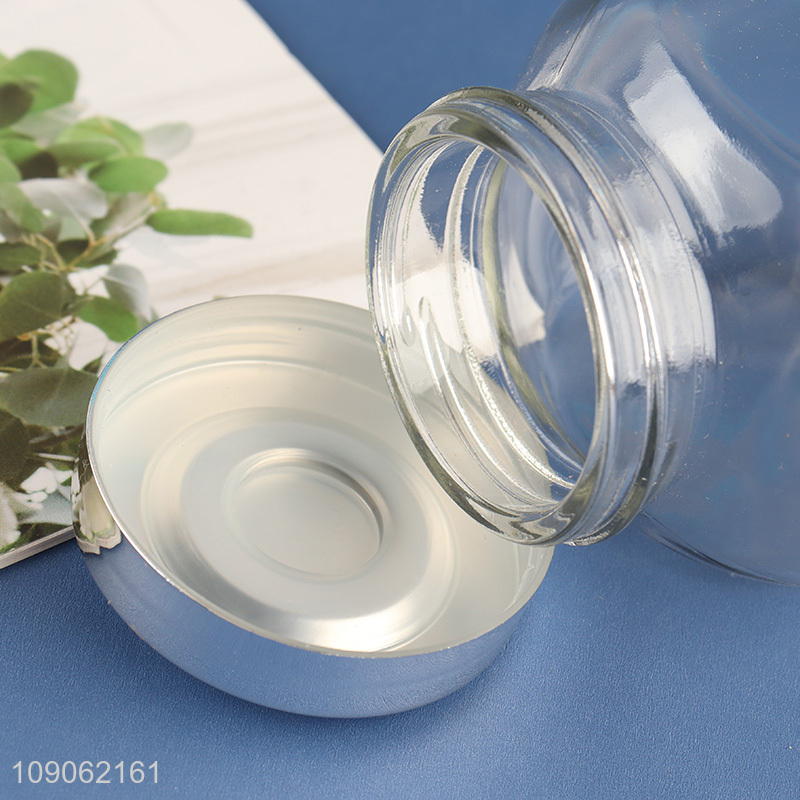 New Arrival Clear Glass Food Storage Jar with Screw-On Airtight Lid