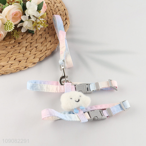 Factory price cute puppy pet dog polyester pet chest leash for sale