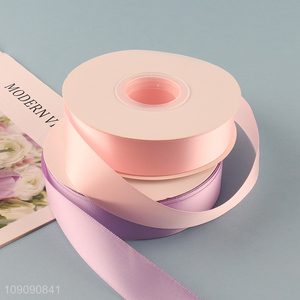 New Product 2.5cm*50 Yards Solid Color Satin <em>Ribbon</em> for Flower Bouquet Wedding Decoration