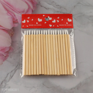 Low Price Disposable Nylon Lip <em>Brush</em> with Natural Bamboo Handle