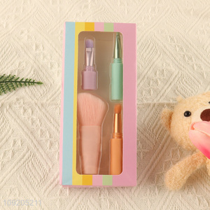 China Wholesale  4-In-1  Travel <em>Makeup</em> <em>Brush</em> Set Cosmetic Brushes Set