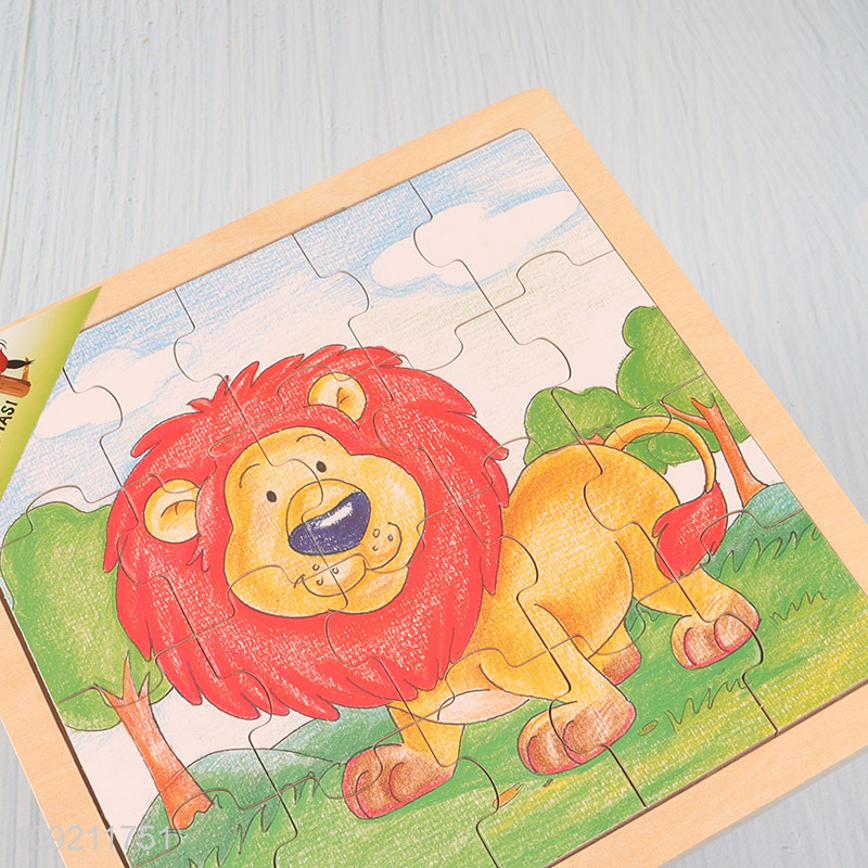 Low price lion pattern wooden puzzle toys educational toys for sale