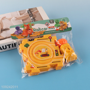 Good Quality Electric Cartoon <em>Puzzle</em> Rail Car Toy for Kids Boys Girls