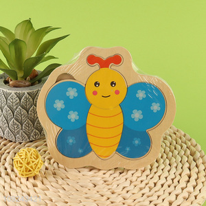 High Quality Cartoon Butterfly Wooden Jigsaw <em>Puzzle</em> Early Education Toy