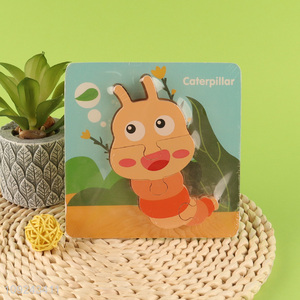 New Product 3D Cartoon Caterpillar Wooden Jigsaw <em>Puzzle</em> Educational Toy