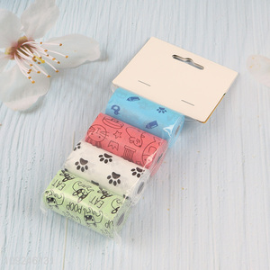Yiwu market multicolor disposable thickened degradable <em>pet</em> poop bag