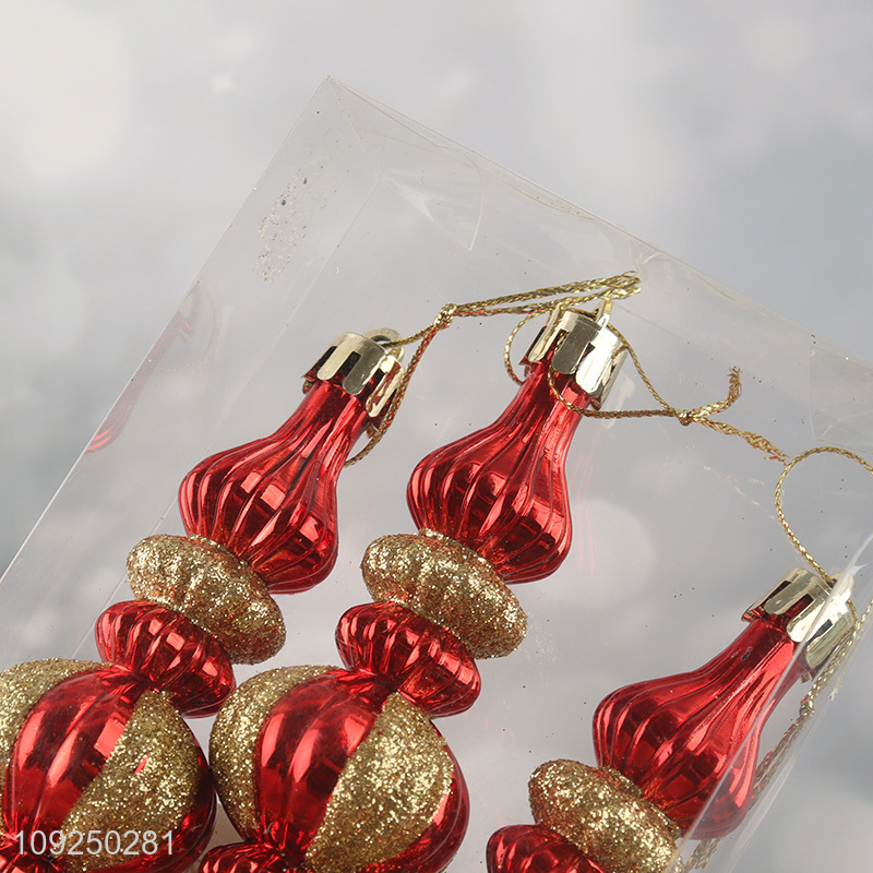 Hot Selling 3Pcs Christmas Tree Hanging Ornaments Glitter Xmas Tree Ornaments