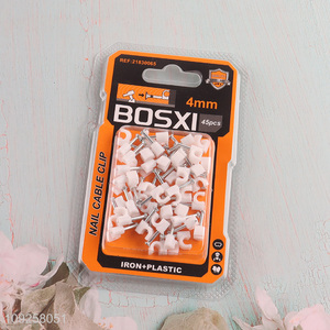 China Imports 45PCS 4mm Round Cable Clips Nail in Cable Clips Plastic Wire Clamps