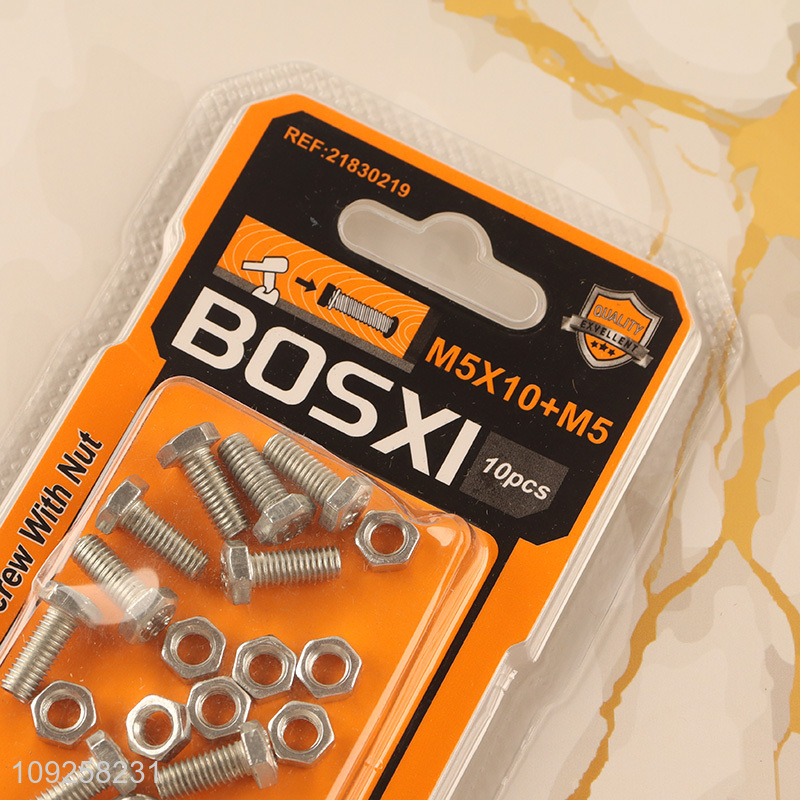 China Imports 10 Pieces M5 Iron Screws and Nuts Set Hardware Assortment Kit