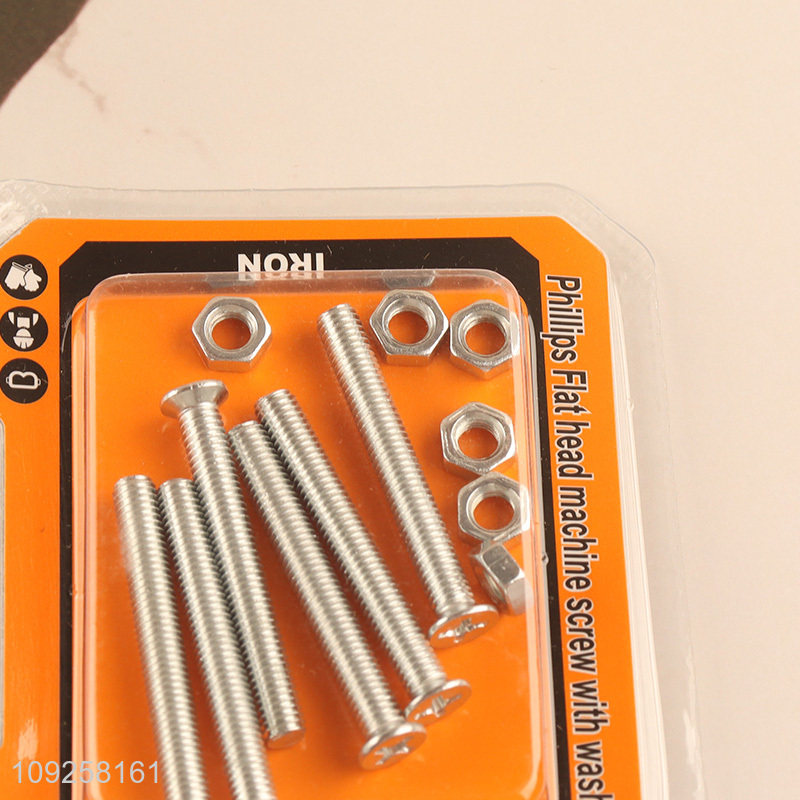 New Arrival 6 Pieces M5 Iron Screws and Nuts Set Hardware Assortment Kit