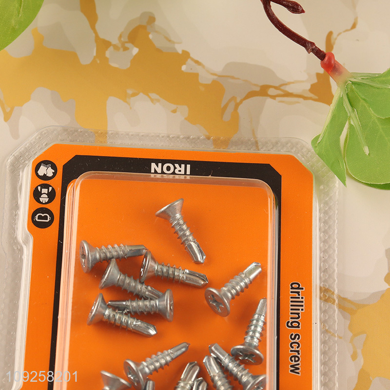 China Wholesale 16 Pieces Self Drilling Screws Set Iron Self Tapping Screws Set