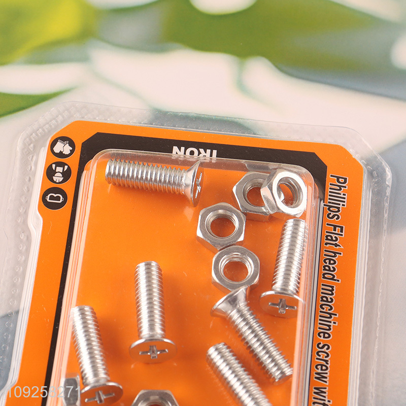 Hot Selling 6 Pieces M6 Iron Screws and Nuts Set Hardware Assortment Kit